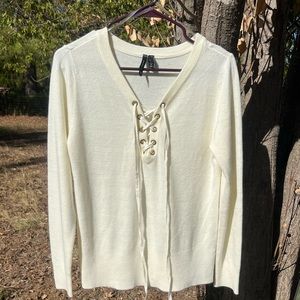 New Direction Lace Up Sweater